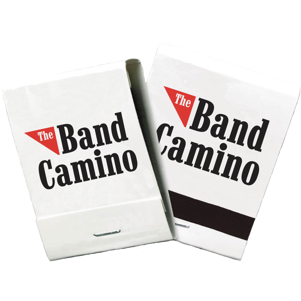 2 white books of matches with The Band Camino Logo