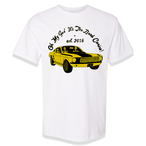 Oh my god its The Band Camino skeleton car white tee